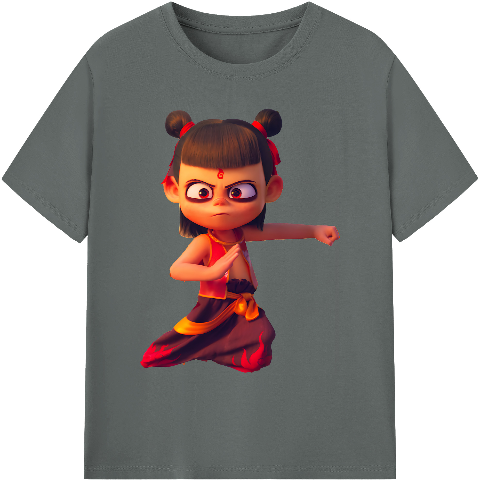 （画像用） Ne Zha 2 ナタ 魔童の大暴れ 綿100％ メンズ半袖Tシャツ｜肌触りやわらか＆通気性